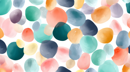 Abstract watercolor blobs, isolated on transparent background