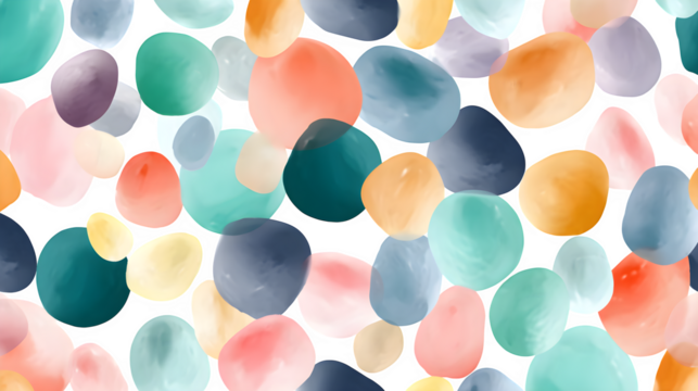 Abstract watercolor blobs, isolated on transparent background