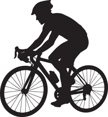 Obraz premium Black silhouette of a cyclist riding a road bike with a water bottle bicycle cycling