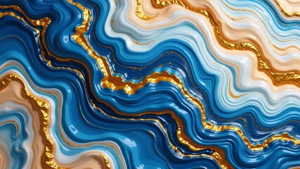 Luxurious abstract fluid art with gold accents, perfect for modern design projects and marketing - Powered by Adobe