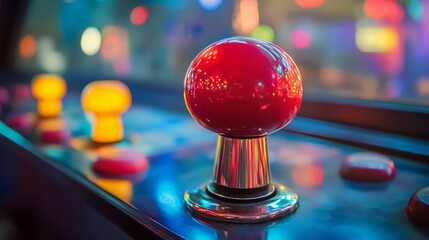 Joystick on retro styled arcade games