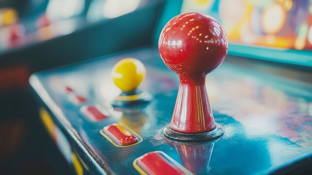Joystick on retro styled arcade games
