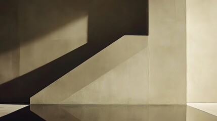 Obraz premium Abstract Beige Architectural Geometry Minimalist Interior Design Modern Wall