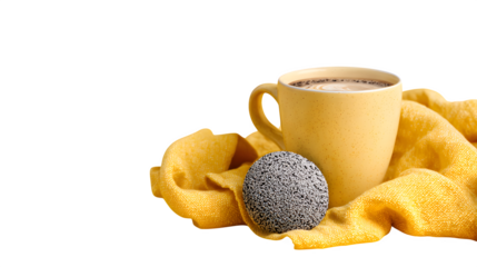 Coffee and Decorative Sphere, isolated on transparent background