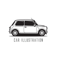 black and white classic car vector ready eps 10 format