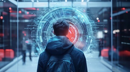 Man cracking the security scanning system