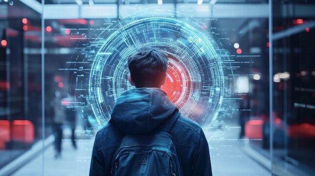 Man cracking the security scanning system