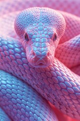 Fototapeta premium Neon Ball Python Macro Illustration