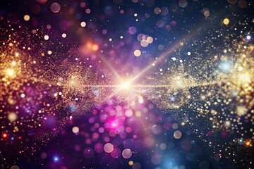 Vibrant cosmic nebula with exploding stars and glowing particles