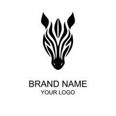 zebra head logo with fine lin...