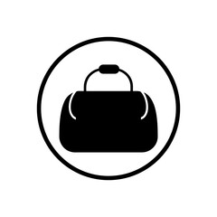 Silhouette of a gym bag minimal vector icon on clean white background simple sports accessory