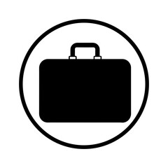 Silhouette of a suitcase minimal vector icon isolated on clean white background luggage illustration