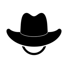 Silhouette of a cowboy hat isolated on clean white background minimalist western fashion vector illustration