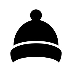 Silhouette of a winter hat isolated on clean white background minimalist cold weather accessory vector