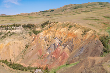 Altai landscape with red sand, similar to Martian landscape