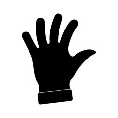 Silhouette of a glove waving isolated on clean white background friendly gesture vector illustration