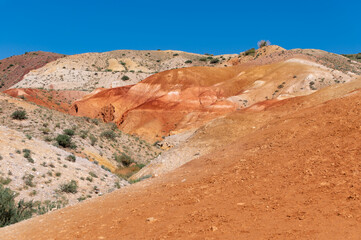 Altai landscape with red sand, similar to Martian landscape