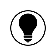 Clean silhouette of light bulb idea isolated on white background minimalist innovation or idea concept vector