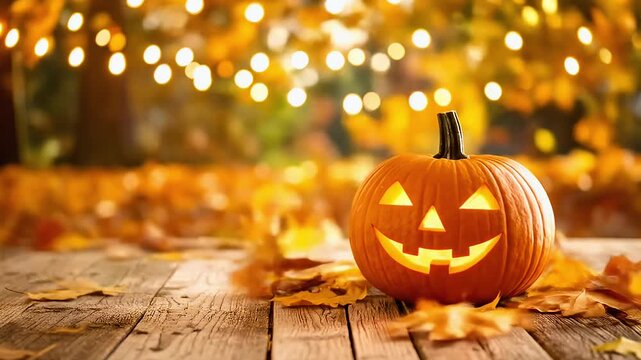 Autumn halloween pumpkin display