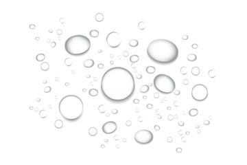 Realistic transparent water drops on isolated background liquid water-drop top view condensation effect fresh cool wet spray bubble splash surface topview clean water drop top view 