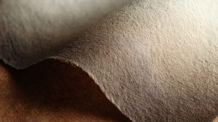 Fototapeta premium Textured surface with taupe gradient fades into muted clay brown, creating soft and natural appearance. material appears fibrous and layered, evoking sense of warmth and earthiness