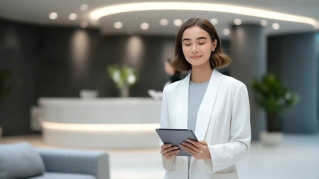 Modern Hospital Reception with Professional Doctor Welcoming Patients