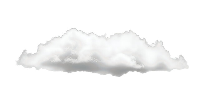 Isolated Fluffy Cloud on Black Background. Ai generation