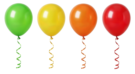 Colorful Balloons with Ribbons. Ai generation