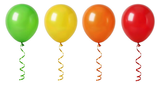 Colorful Balloons with Ribbons. Ai generation