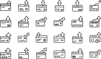 Business Finance and Analytics Line Icons Set – Growth, Sales, Investment, Marketing Strategy, Data Analysis, KPI, Banking and Financial Vector Clipart for Digital Design and Presentations
