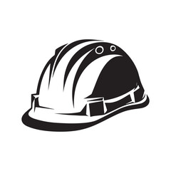 A construction hat in silhouette style. Silhouette vector design..
