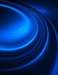 Abstract Blue Circular Design with Light Trails.