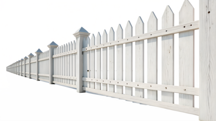 A Section of Classic White Picket Fence