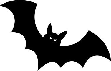 Flying Bat Silhouette (Wings Up) – Halloween Icon