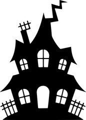 Haunted House Silhouette – Halloween Icon
