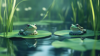 frog in the pond