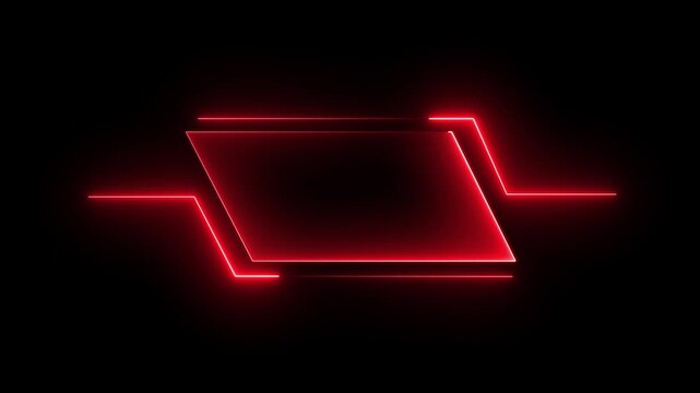 Futuristic HUD Head up display interface template with basic geometry line element. Universal Technology Line and frame Video overlay Neon futuristic HUD rectangle frame glowing animation. 4k video 