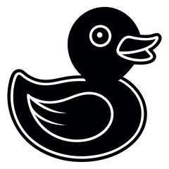 Black Rubber Duck Silhouette with Clean Lines for a Modern and Playful Vibe Great for Vector Graphics and Design