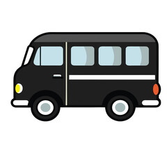 Black color school bus.