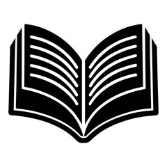 Open Book Icon Symbolizing Knowledge Education and Reading with Black and White Minimalist Design
