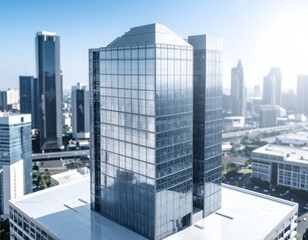 Obraz premium Futuristic Glass Tower