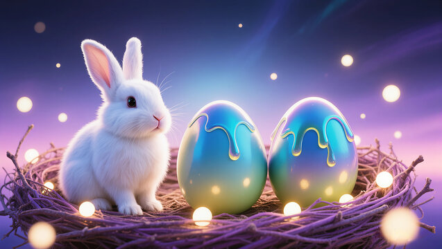 Easter Bunny & Eggs: Festive Decor with a Magical Vibe - Powered by Adobe