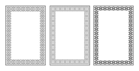 Intricate Decorative Frames with Artistic Borders for Invitations and Certificates
