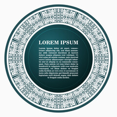 Ornate Decorative Circle Frame Border Element with Classic Floral Pattern