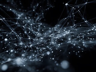 Network of luminous nodes visualizing interconnected blockchain