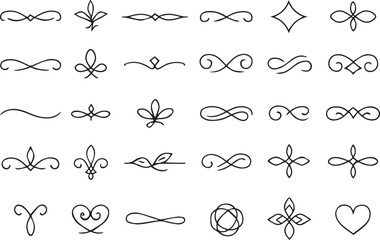 Decorative flourish collection of dividers and ornaments