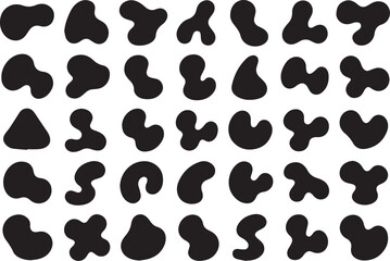 Fototapeta premium Abstract Black Blob Shapes Collection