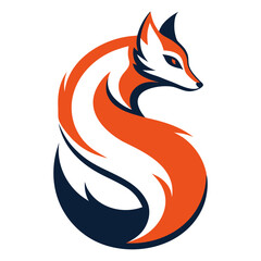 Obraz premium A fox mascot circling vector logo illustration