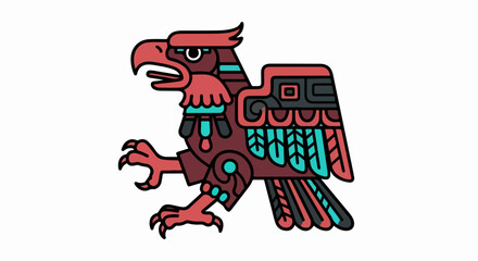 Aztec eagle illustration, a powerful symbol of ancient Mexican culture.