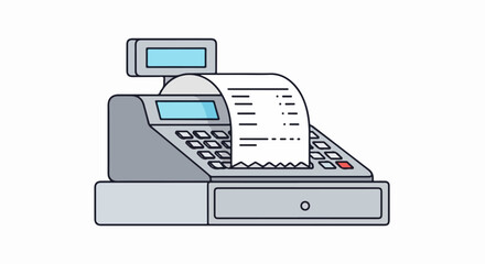 Cash register with receipt, a tool for financial transactions.